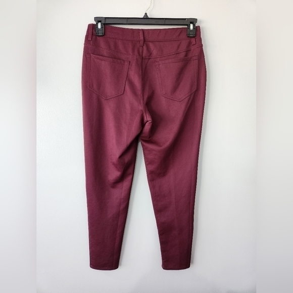 ATTENTION Pull On Elastic Waist Pants Size Large Medium Rise Burgundy / Merlot - Picture 3 of 7